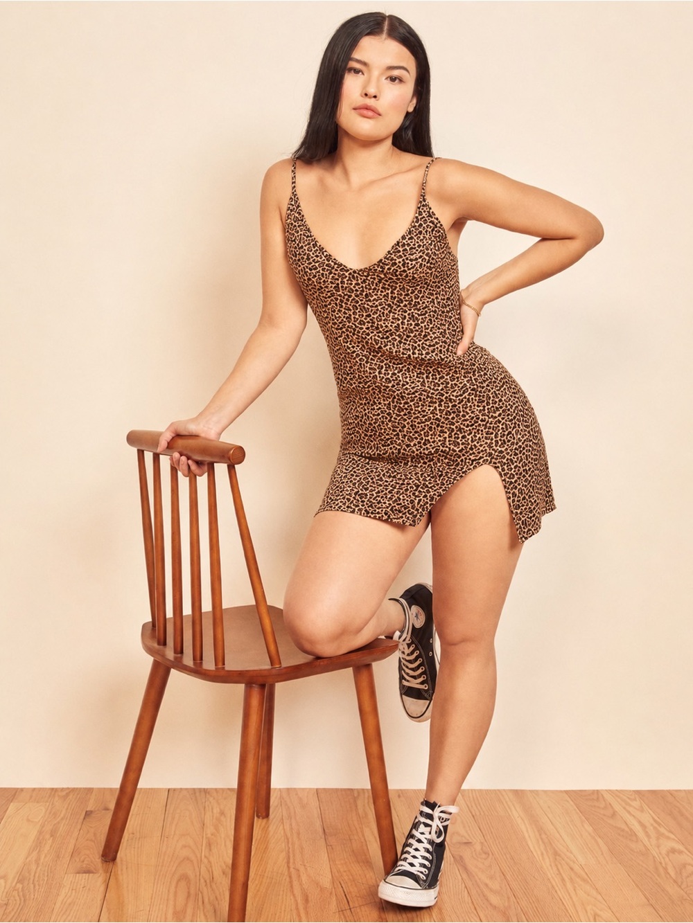 Reformation Marlowe sleeveless mini slit slip dress in bengal - S nwt